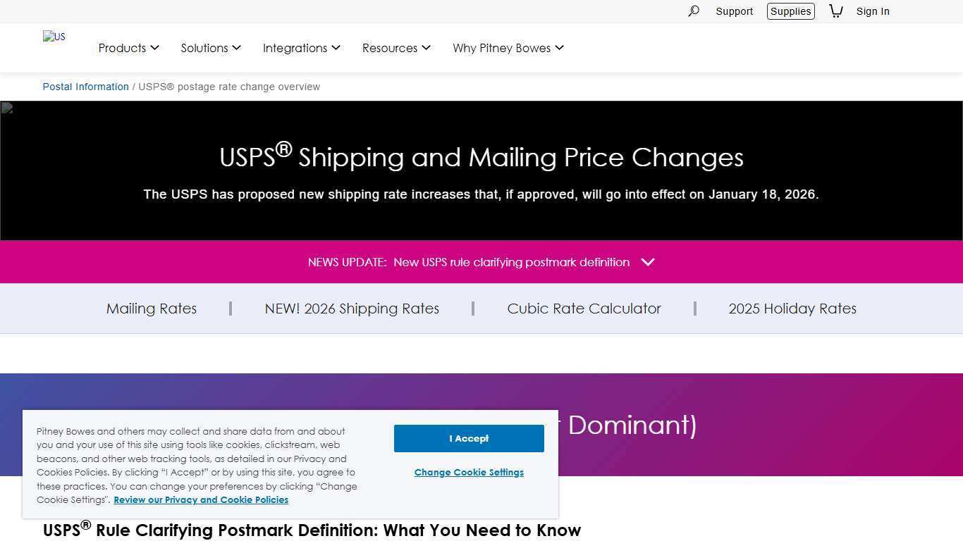 USPS® postage rate change overview | Pitney Bowes